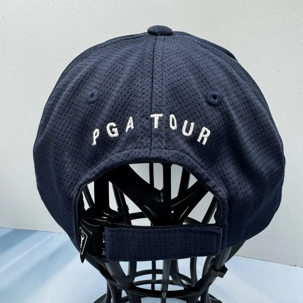 PGA Tour Golf Airflux Professional Ventilation‎ Adjustable Hat Cap Navy Blue EUC
